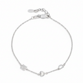Silver bracelet with heart charm and custom letter charms